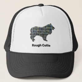 Gorra De Camionero Collie Rough Cute Dog Silhouette Grid Personalizad