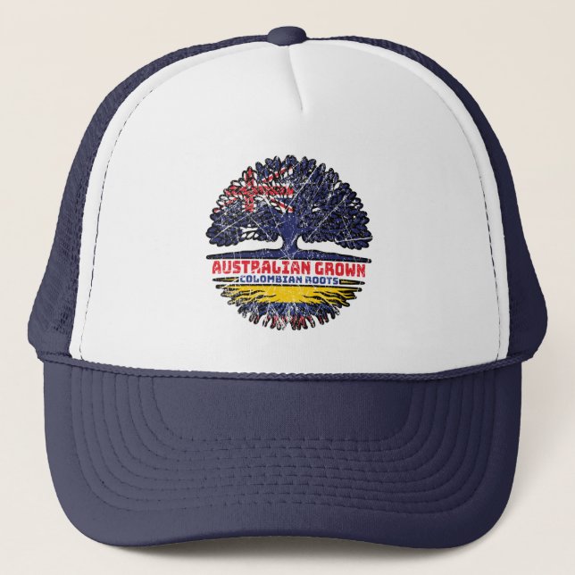 Gorra De Camionero Colombia: Raíces de árboles australianos colombian (Anverso)