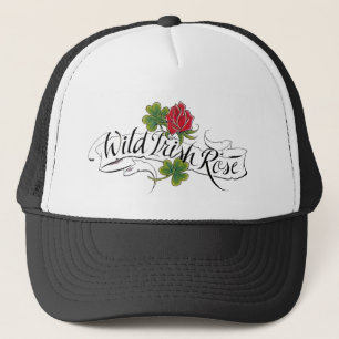 Gorra De Camionero Color de rosa irlandés salvaje