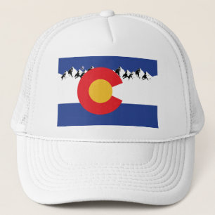 Gorra De Camionero Colorado Flag with Mountains