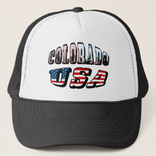 Gorra De Camionero Colorado Picture and USA Text