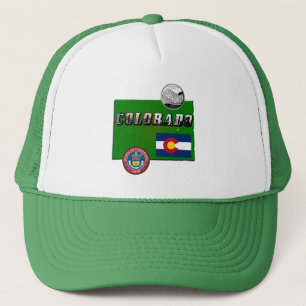 Gorra De Camionero Colorado Picture Text, Flag, Seal, Quarter, Map