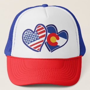 Gorra De Camionero Colorado USA Love Hearts