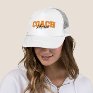 Gorra De Camionero Colores escolares Naranja-entrenador personalizado