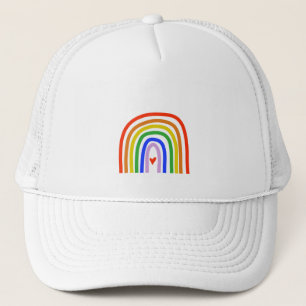 Gorra De Camionero Colores primarios arcoiris dibujados a mano Corazó