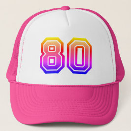 Gorra De Camionero Colorida fiesta de cumpleaños número 80