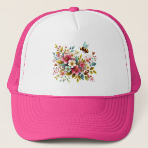 Gorra De Camionero Colorida, Primavera/Abeja floral