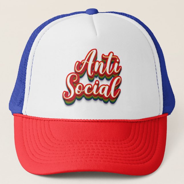 Gorra De Camionero Coloridamente anti-social (Anverso)