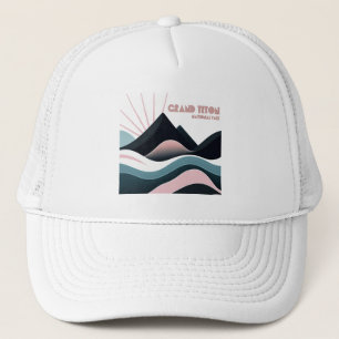 Gorra De Camionero Coloridas colinas del parque nacional del Gran Tet