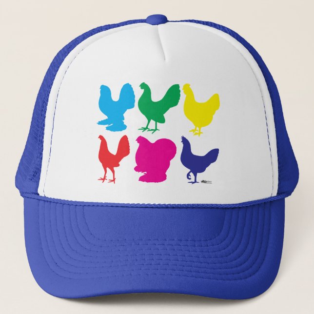 Gorra De Camionero Coloridas gallinas (Anverso)