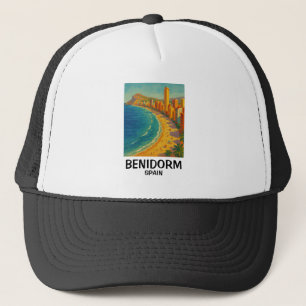 Gorra De Camionero Colorido Benidorm Retro España Costa Blanca Viajes