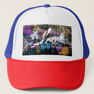 Gorra De Camionero Colorido coral suave, flores marinas