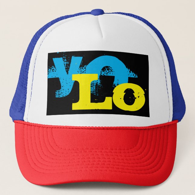 Gorra De Camionero colorido grunge YOLO | (Anverso)