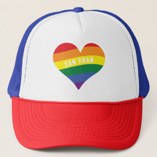 Gorra De Camionero Colorido LGBTQ+ Personalizado del orgullo cardíaco