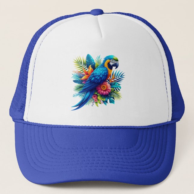 Gorra De Camionero Colorido macao tropical azul (Anverso)