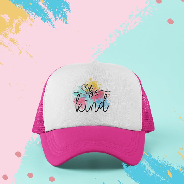 Gorra De Camionero Colorido Paint Splash (Send a positive message of kindness with this colorful trucker hat. )