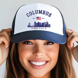 Gorra De Camionero Columbus Ohio Urban Skyline Art