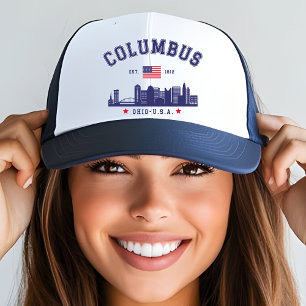 Gorra De Camionero Columbus Ohio Urban Skyline Art