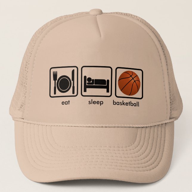 Gorra De Camionero Coma, duerma, baloncesto (Anverso)