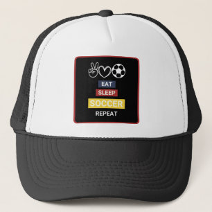 Gorra De Camionero Coma, duerme, fútbol, repite