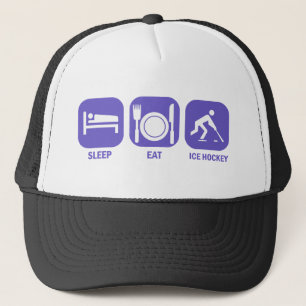 Gorra De Camionero coma el hockey sobre hielo del sueño