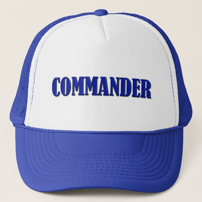 Gorra De Camionero Comandante - Línea Azul delgada (Anverso)
