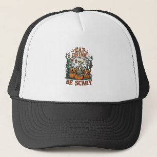 Gorra De Camionero Come Bebamos Sé Espeluznante Esqueleto Calabazas d