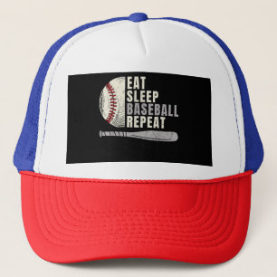 Gorra De Camionero Come Béisbol Duerme Repite Divertido Jugador de Bé