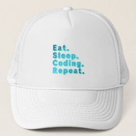 Gorra De Camionero Come Dormir Codificando Repite - Humor Divertido d
