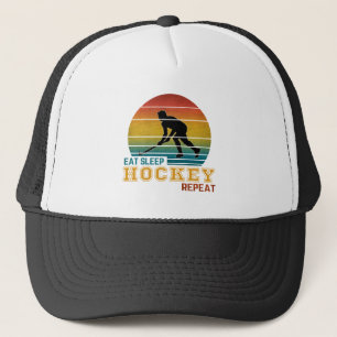 Gorra De Camionero Come Hockey Duerme Repite 