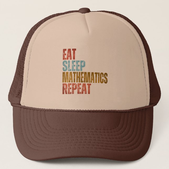 GORRA DE CAMIONERO COME MATEMÁTICAS DORMIR REPITE (Anverso)