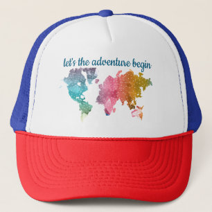 Gorra De Camionero Comencemos el mapa del mundo geométrico