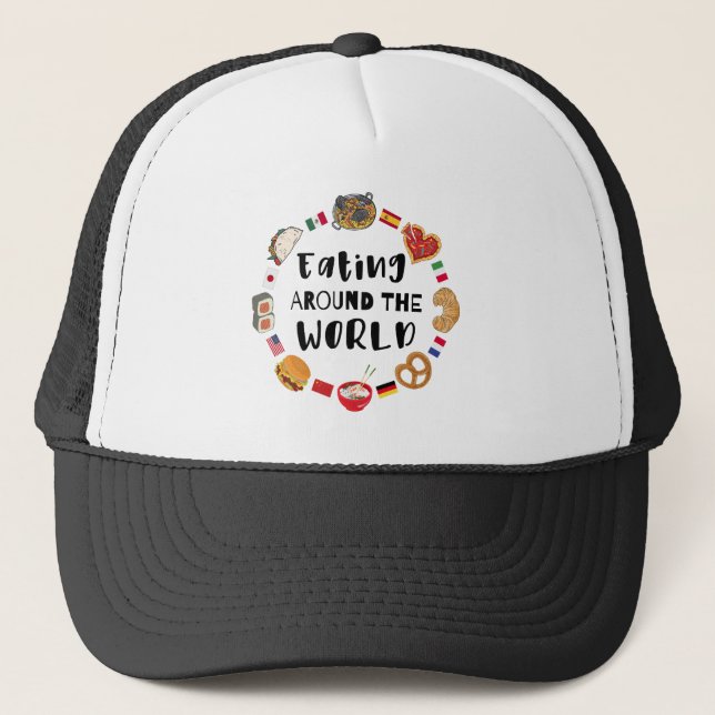 Gorra De Camionero Comer alrededor del mundo (Anverso)