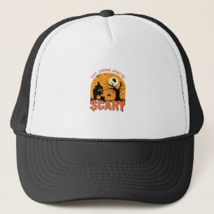 Gorra De Camionero Comer Bebida Y Ser Asustada Escena De Halloween Vi