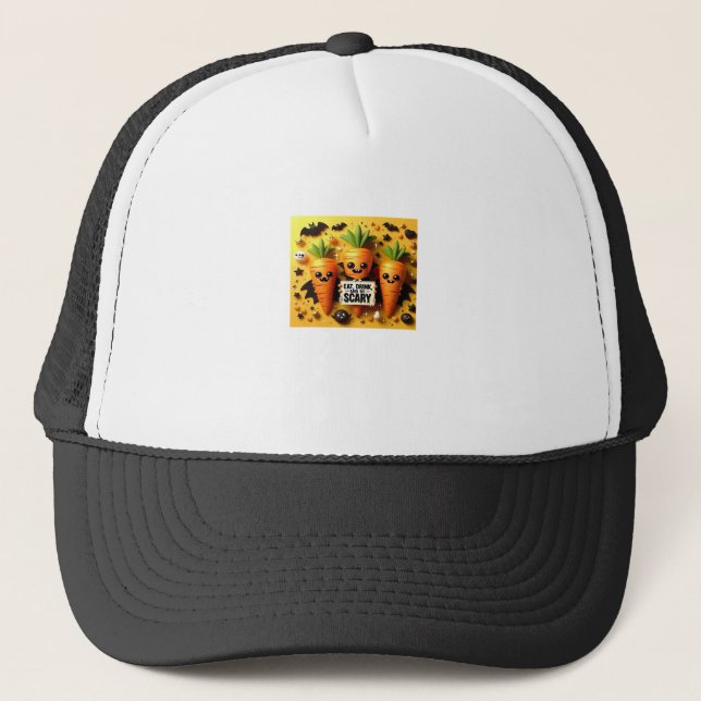 Gorra De Camionero Comer Bebida Y Tener Miedo Retro Clásico (Anverso)