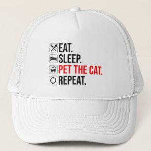 Gorra De Camionero Comer. Dormir. Acariciar al gato. Repetir