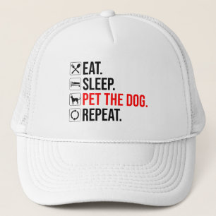 Gorra De Camionero Comer. Dormir. Acariciar al perro. Repetir