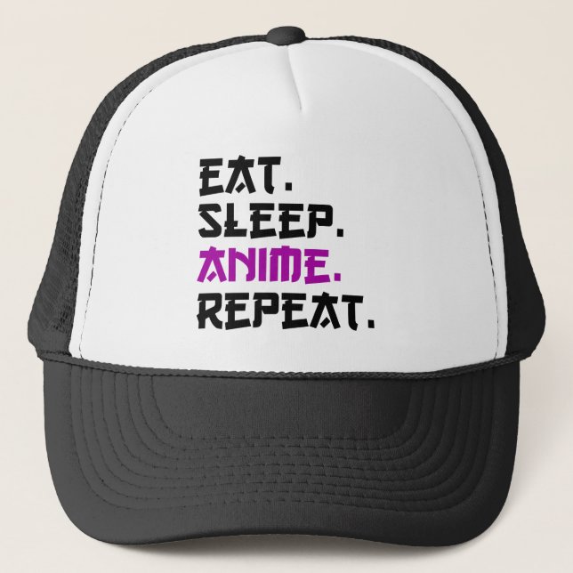Gorra De Camionero Comer Dormir Anime Repetir      (Anverso)