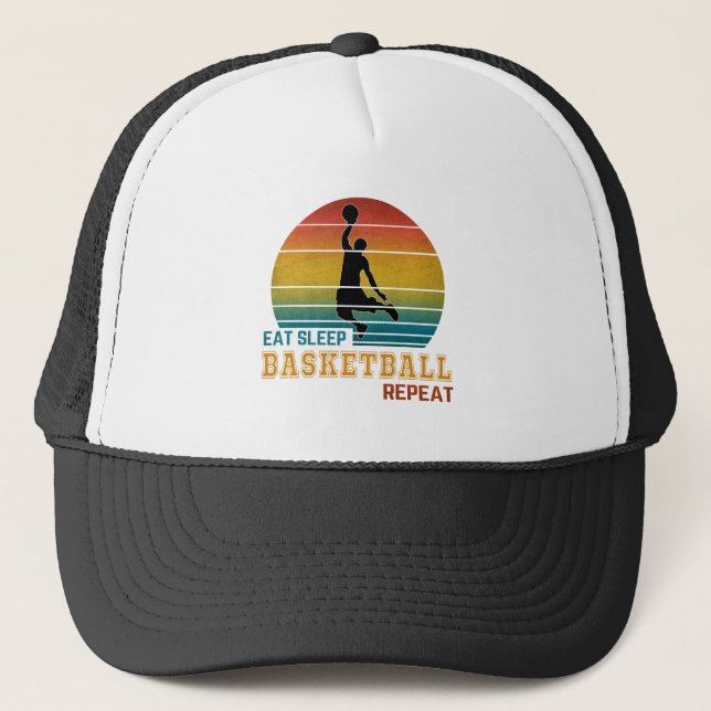 Gorra De Camionero Comer Dormir Baloncesto Repetir  (Anverso)
