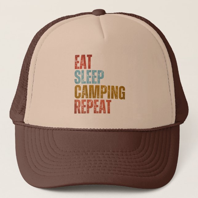 GORRA DE CAMIONERO COMER DORMIR CAMPAMENTO REPETIR  (Anverso)