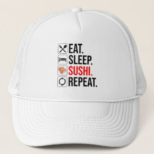 Gorra De Camionero Comer. Dormir. Sushi. Repetir