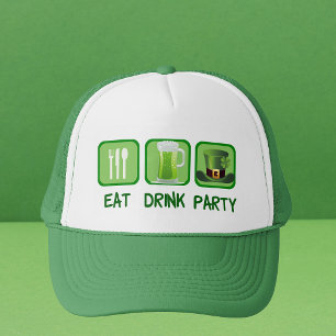 Gorra De Camionero Comer el día de San Patricio, Fiesta divertida