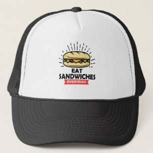 Gorra De Camionero Comer sándwiches todos los días, Disfrutar de cada