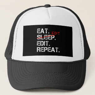 Gorra De Camionero Comer Sleep Editar Repetir regalo del editor diver