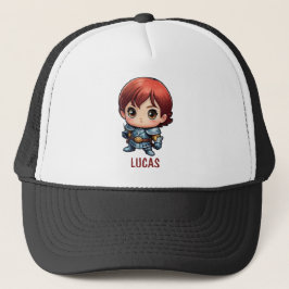 Gorra De Camionero Comic Knight Chibi Kid Character Trucker Hat