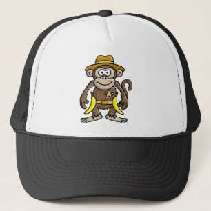 Gorra De Camionero comic monkey banana cowboy sheriff