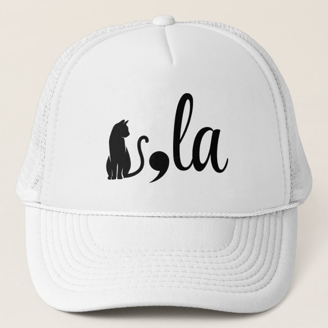 Gorra De Camionero Comma La Kamala Harris - Madre del gato por Kamala (Anverso)
