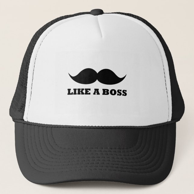 Gorra De Camionero COMO BOSS, diseño del bigote (Anverso)