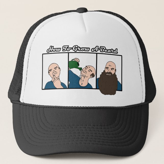 GORRA DE CAMIONERO CÓMO CRECER UNA BARBA (Anverso)