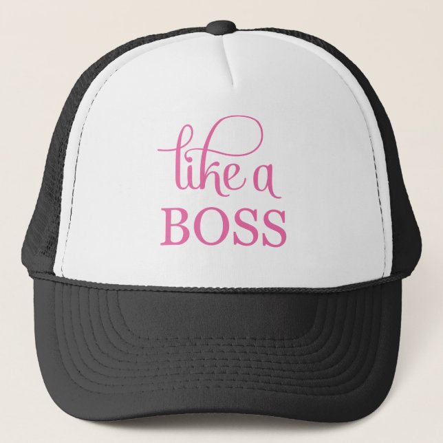 Gorra De Camionero Como un jefe rosado (Anverso)